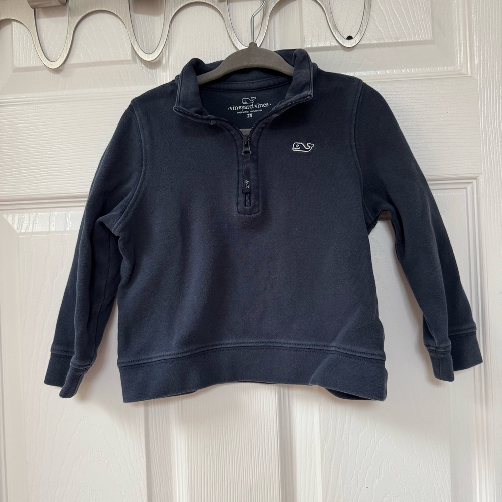 🌊 Vineyard Vines Navy Quarter-zip - Size 2T